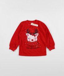 Červená silnější vánoční mikina