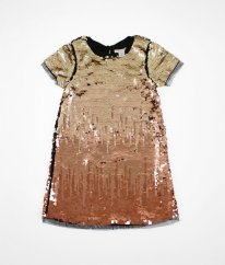 Růžovozlaté flitrové šaty PRIMARK