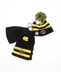 Černožlutá zateplená čepice, šála a rukavice NUTMEG