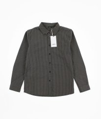 Béžovošedá proužkovaná silnější krepová košile LMTD