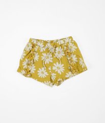 Okrové květované kraťasy s volánky MATALAN