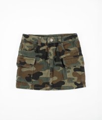 Zelená maskáčová riflová sukně KIABI