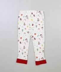 Smetanové vánoční pyžamové kalhoty s obrázky NUTMEG