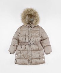 Ružovopúdrová zimná bunda s kožúškom GEORGE