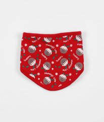 Červený vánoční slintáček s obrázky