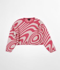 Krémovorůžový crop svetr NEW LOOK