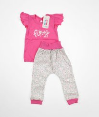 Růžové tričko a šedorůžové tepláčky NEW BABY