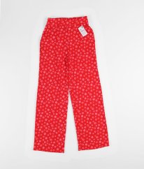 Červené lehké kalhoty s květy KIABI