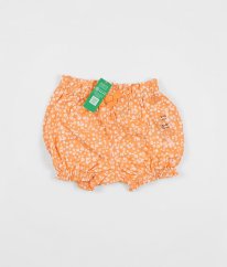 Oranžové kalhotky/kraťasy z biobavlny s květy GAP
