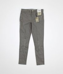 Šedé skinny kalhoty DENIM & CO