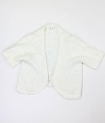 Bílý chlupatý třpytivý svetr na knoflík BHS