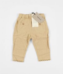 Pískové lehké kalhoty se lnem LIL´ ATELIER