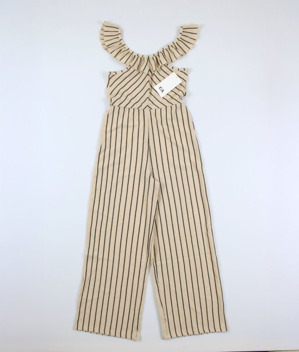 Béžový nohavicový overal s prúžkami C&A