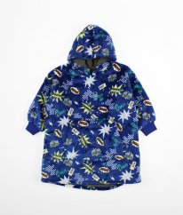 Modrá plyšová zateplená over size mikina/župan s beránkem H&M