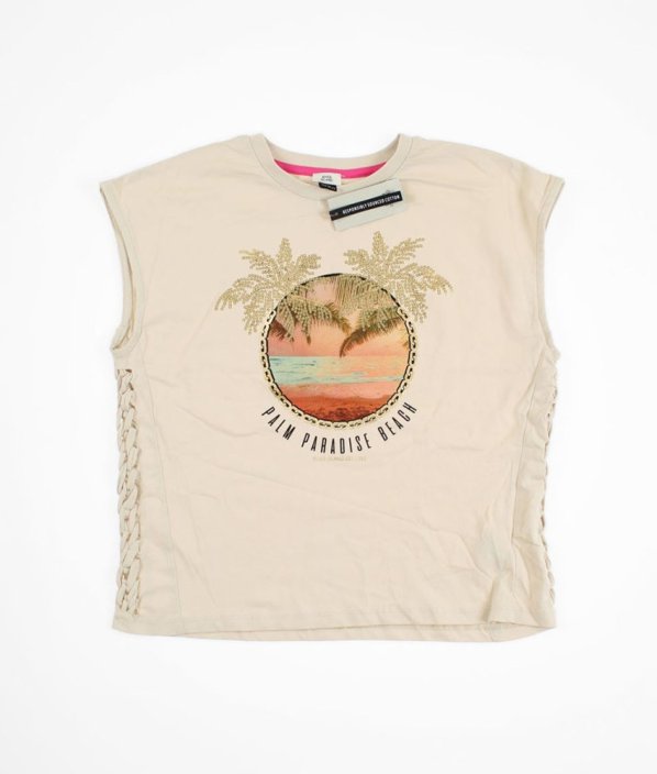 Béžové tričko s flitry RIVER ISLAND