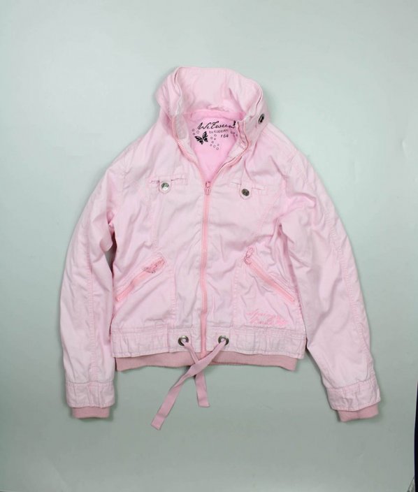 Růžová bavlněná teplá bunda jaro/podzim KAPPAHL