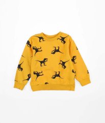 Okrová silnější mikina s dinosaury H&M