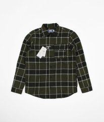 Olivová károvaná silná flanelová košile JACK & JONES
