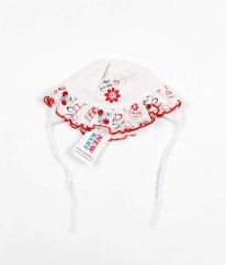 Bíločervený klobouček s beruškami NEW BABY