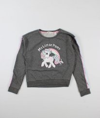 Šedá silnější mikina jednorožcem H&M