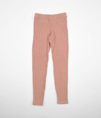 Růžové žebrované úpletové legíny H&M