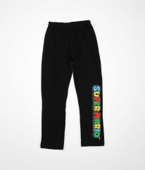 Černé tepláky s nápisem SUPERMARIO