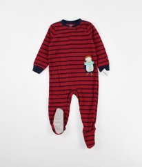 Červenomodrý proužkovaný semišový overal/pyžamo CARTER´S