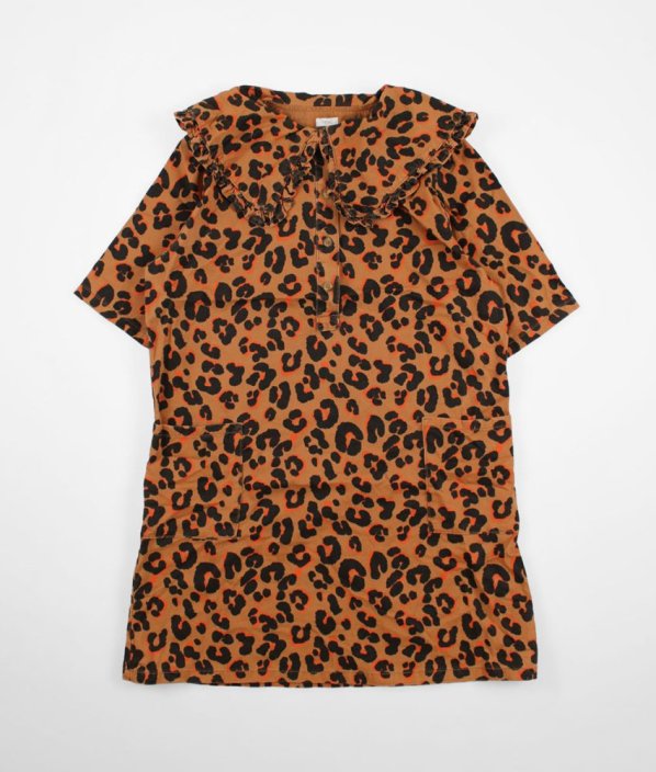 Hnedé leopardie šaty zo silnej bavlny NEXT