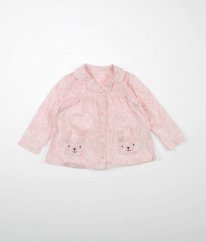 Růžový květovaný pyžamový kabátek NUTMEG
