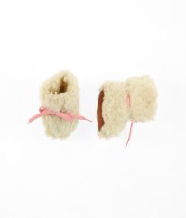 Světle béžové kožíškové capáčky