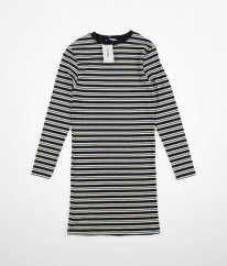 Čiernobiele rebrované úpletové šaty GEORGE