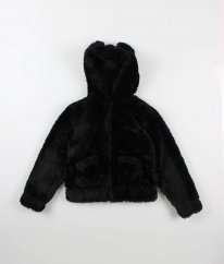 Černá plyšová bunda jaro/podzim H&M