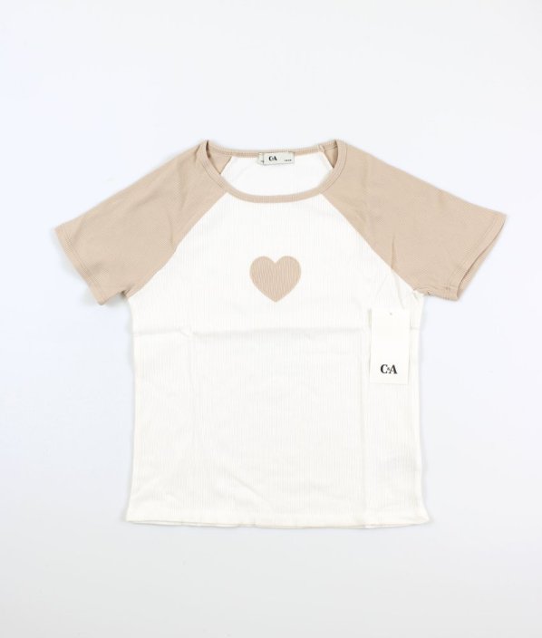 Béžovosmetanové rebrované tričko C&A