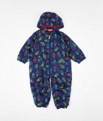 Tmavě modrá šusťáková kombinéza s robůtky jaro/podzim BLUEZOO