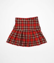 Červená károvaná sukňa so zlatou niťou H&M