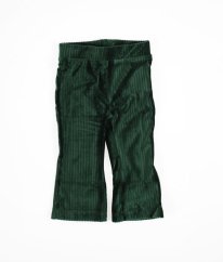Zelené žebrované kalhoty
