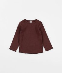 Hnedofialové žebrované tričko z biobavlny H&M