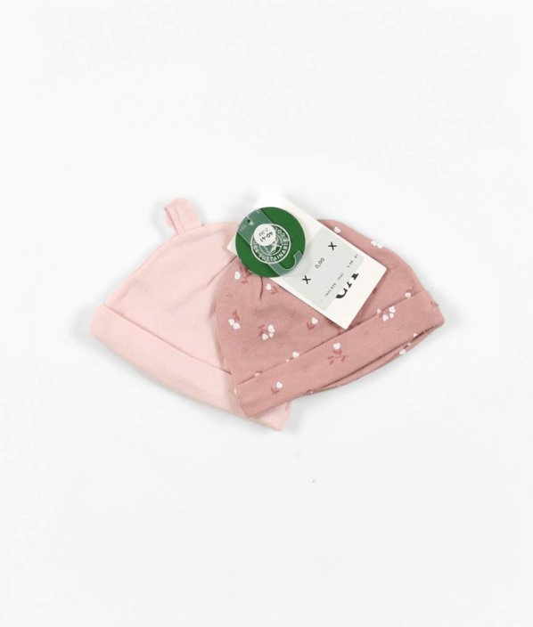 Sada 2 ks růžových čepiček z biobavlny C&A