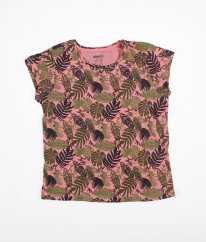Růžové tričko s listy