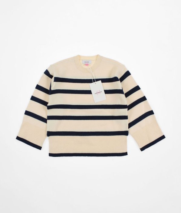 Bežovo-modrý pruhovaný sveter VERO MODA