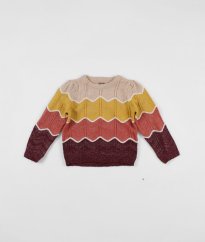 Farebný sveter so striebornou niťou