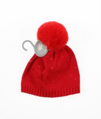 Červená čepice s bambulí PRIMARK