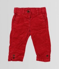 Červené semišové kalhoty NEXT