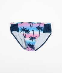Modrorůžové plavkové kalhotky s palmami