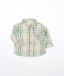 Béžová károvaná flanelová košile H&M