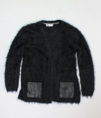 Černý chlupatý svetr bez zapínání H&M