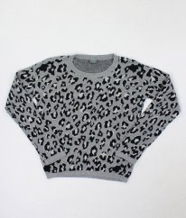 Šedý leopardí svetr NEXT