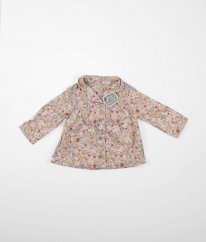 Růžový flanelový pyžamový kabátek s květy NUTMEG