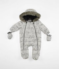 Šedá zimní kombinéza s medvídky F&F