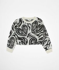 Šedý crop sveter so vzorom H&M